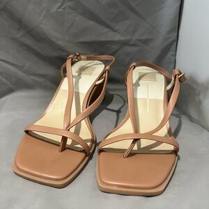Dolce Vita Tan Strappy Square-Toe Sandals